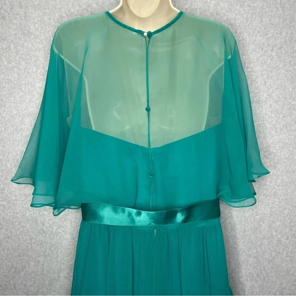 Victor Costa LTD Gown Female Size 12 Vintage Prom Chiffon Layered Floor Length - Picture 6 of 10